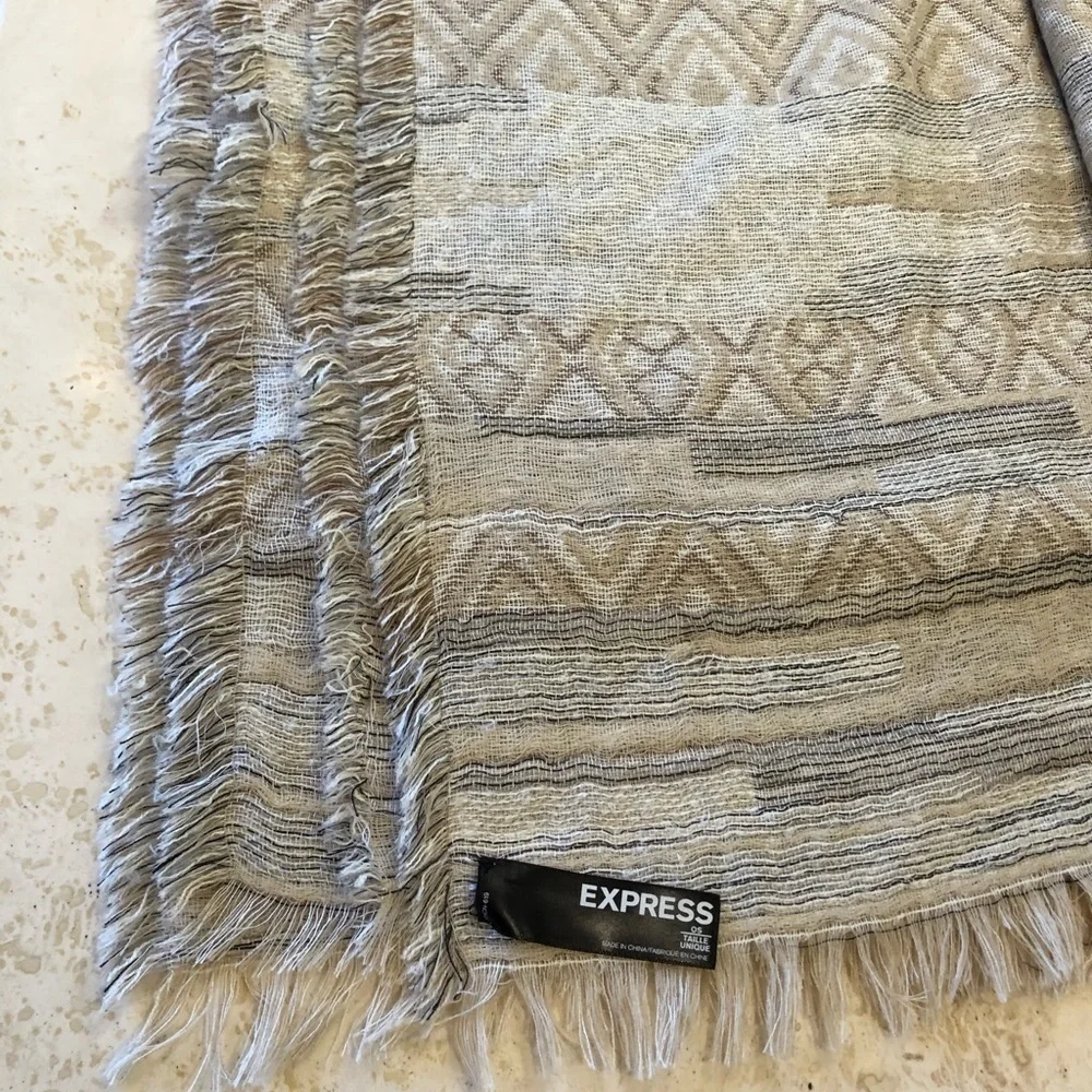 Taupe Tan Gray Large Textured Scarf NEW